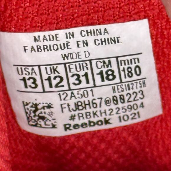 Reebok HEELYS Kids Size 13 Black Red BB4500 Mid Top Skate Shoe HES10375H EX COND - Picture 9 of 10